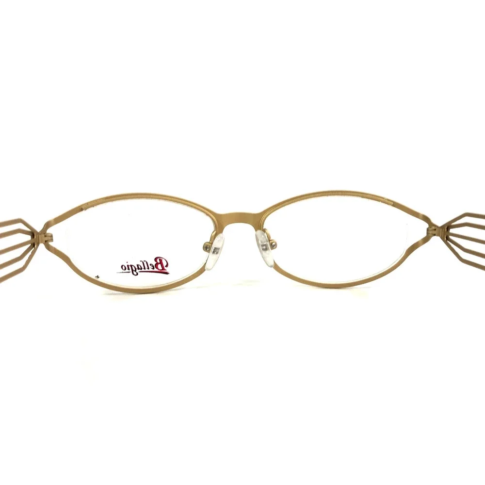 Bellagio Eyeglasses Frames 630 C-01 Black Gold Oval Full Rim 50-16-135